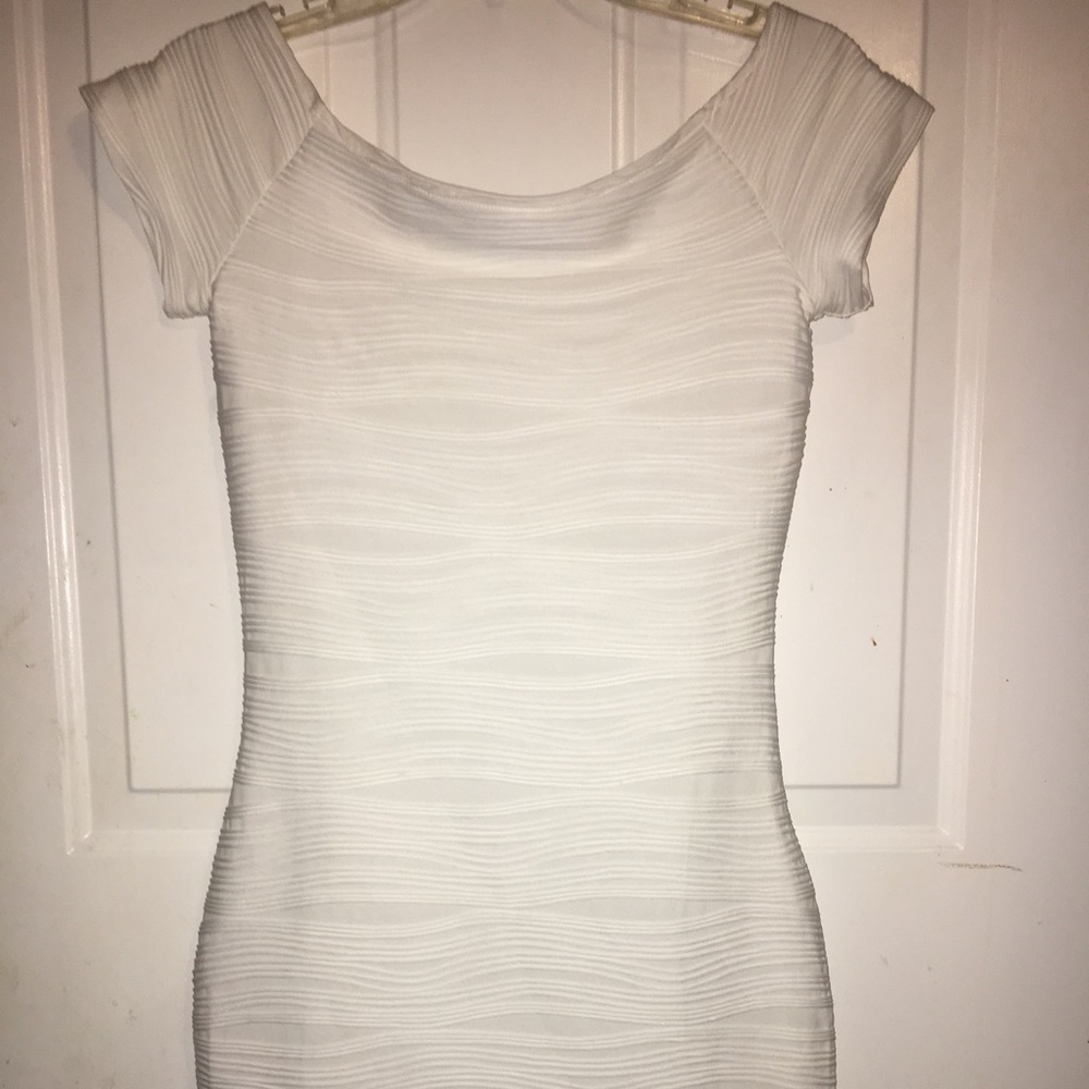 White medium body con dress